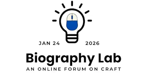 Logo for Biography Lab: An Online Forum on Craft, dated Jan 24, 2026. The icon features a lightbulb with a computer mouse inside.